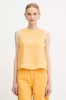 Льняная блузка United Colors Of Benetton, желтый