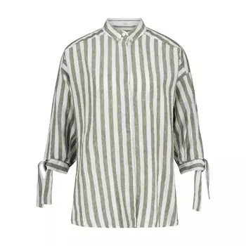 Льняная блузка в полоску Riani, зеленый