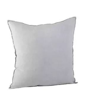 Льняная декоративная подушка с бахромой, 20 x 20 дюймов Saro Lifestyle, серебряный