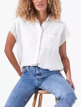 Льняная драповая рубашка Celtic & Co., Мел