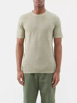 Льняная футболка 120% Lino, зеленый