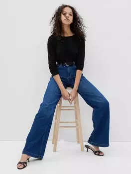 Льняная футболка Gap, черный