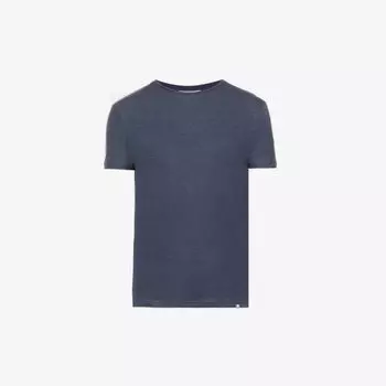 Льняная футболка классического кроя OB-T Orlebar Brown, темно-синий