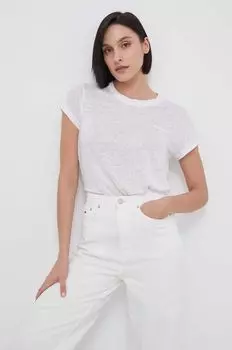 Льняная футболка Лилиан Pepe Jeans, белый