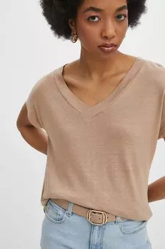 Льняная футболка Medicine, бежевый