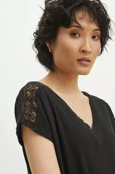 Льняная футболка Medicine, черный