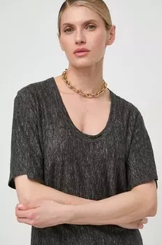 Льняная футболка Pinko, серый