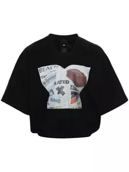 Льняная футболка с эластичным подолом Bernhard Willhelm, черный