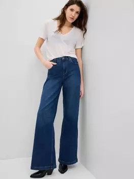 Льняная футболка с короткими рукавами Gap, белый