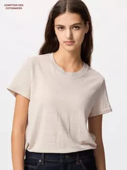 Льняная футболка с круглым вырезом Uniqlo, цвет 02 серый