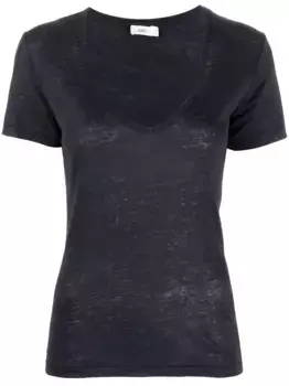 Льняная футболка с V-образным вырезом Closed, синий