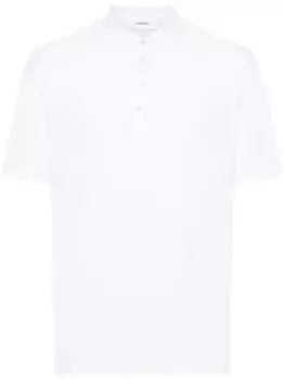 Льняная футболка с высоким воротником Lardini, белый