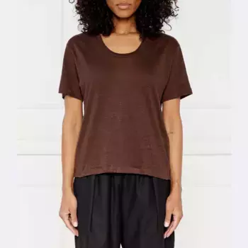 Льняная футболка Sakayla стандартного кроя Samse Samse, коричневый