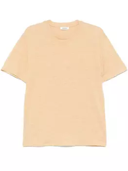 Льняная футболка SANDRO, коричневый