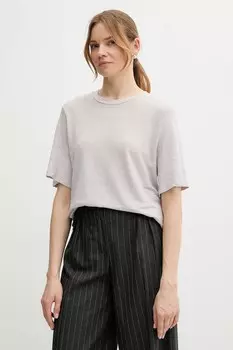 Льняная футболка Sisley, серый