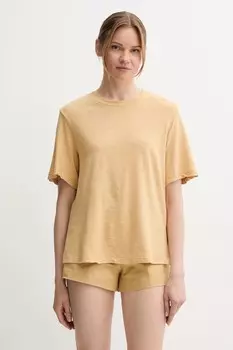 Льняная футболка Sisley, зеленый