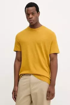 Льняная футболка United Colors Of Benetton, желтый