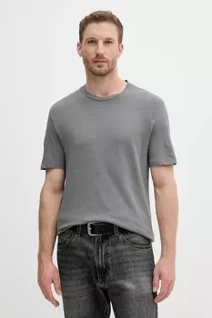 Льняная футболка United Colors Of Benetton, серый