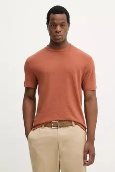 Льняная футболка United Colors Of Benetton, оранжевый