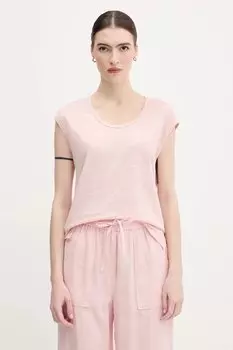 Льняная футболка United Colors Of Benetton, розовый