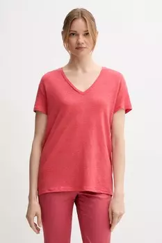 Льняная футболка United Colors Of Benetton, красный