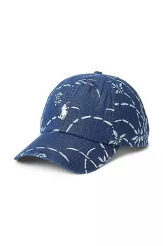Льняная кепка с козырьком Polo Ralph Lauren, синий