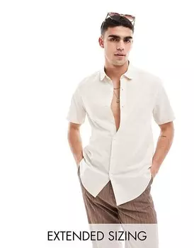 Льняная классическая рубашка со скошенным воротником ASOS DESIGN >>