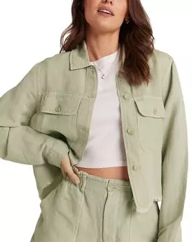 Льняная куртка Bella Dahl Lily с бахромой по низу, зеленый