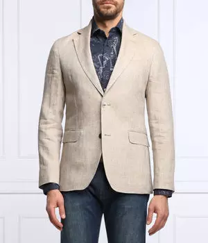 Льняная куртка egel Slim fit Oscar Jacobson, желтый