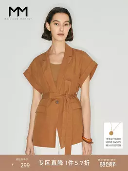 Льняная куртка Mai Meng в стиле ретро, светло-коричневый