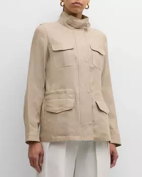 Льняная куртка-путешественник Loro Piana, цвет D0Cp Grain Beige