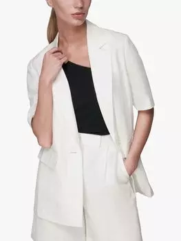 Льняная куртка с короткими рукавами Whistles, белая