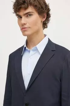 Льняная куртка Theory, темно-синий