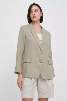 Льняная куртка United Colors of Benetton, зеленый