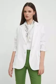 Льняная куртка United Colors of Benetton, белый