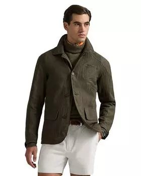 Льняная куртка в елочку Polo Ralph Lauren, зеленый