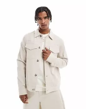 Льняная куртка в стиле вестерн River Island в каменном цвете