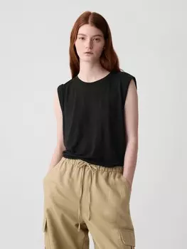 Льняная майка Gap, черный