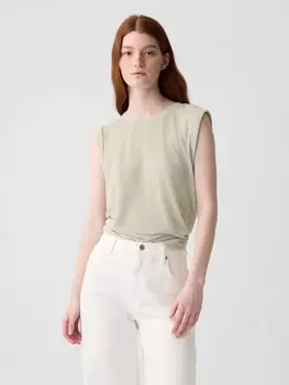 Льняная майка Gap, серый