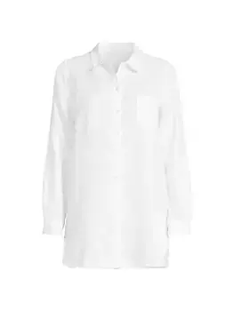 Льняная накидка-туника с видом на море Lilly Pulitzer, белый