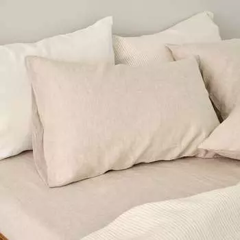 Льняная наволочка Bassols, бежевый