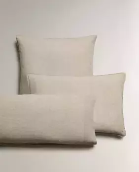 Льняная наволочка Zara Home, светло-бежевый