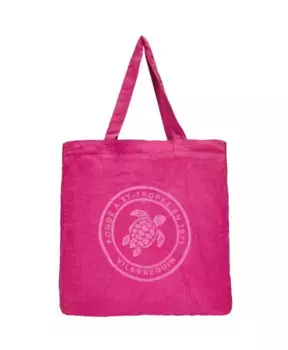 Льняная пляжная сумка с черепахами Vilebrequin, розовый