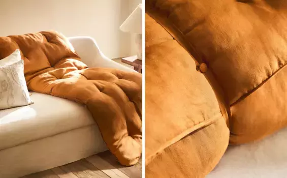 Льняная подушка на сиденье Zara Home, цвет Russet