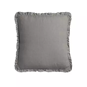 Льняная подушка с эффектом потертости и присборенной оборкой - River Lisola Stone, цвет Baguio