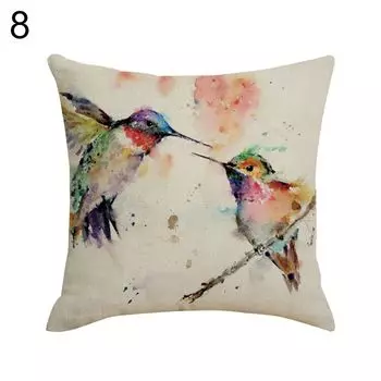 Льняная подушка с цветочным рисунком «Колибри», чехол для дивана-кровати, домашний декор-8 # Stuttg