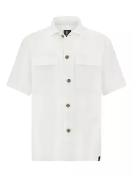 Льняная походная рубашка Boggi Milano, белый