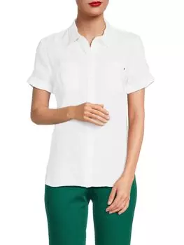 Льняная походная рубашка Tommy Hilfiger, цвет Bright White