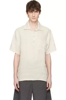 Льняная поло Girona Oas, бежевый