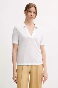 Льняная поло United Colors Of Benetton, белый